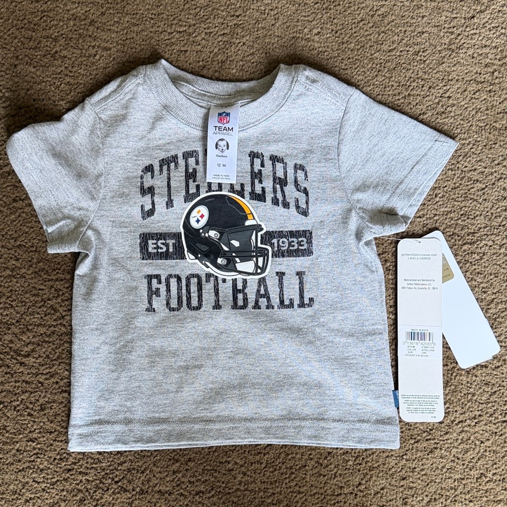 NFL Pittsburgh Steelers Gray infant  T-Shirt NWT
